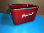 Vintage Budweiser Red   Chrome Classic Hard Plastic Six Pack Cooler Byp Global 
