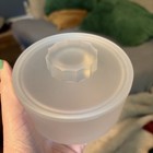 Vintage Art Deco Frosted Satin Green Glass Vanity Powder Trinket Jar 0333