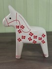 Vintage Swedish Dala Horse 4 5 Inch Tall Red And White 