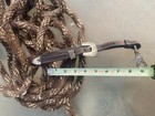 Horsehair Mecate - 25 Feet Brown beige W  Leather Strap   3 Pc Silver Buckle Set