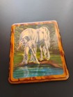 Vintage 1982 Sue Dawe First Look Unicorn Lacquered Wood Wall Plaque Wall Decor