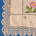 Antique Vintage Handmade Tatting Ecru Linen   Lace Doily - Exquisite Cottagecore