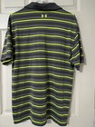 Under Armour Loose Short Sleeve Polo Shirt Heatgear Mens L Large Euc Gray Green