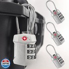 4 Pack Tsa Approved Travel Luggage Locks  Cable Combination Lock  3 Digit Pad   
