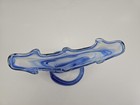  Art Glass Vase Swirled Blue And White Trumpet Vase Decorative Vase