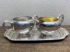 Oneida Silver Vintage Cream And Sugar Set W  Tray  4510  Epns W  4 Hallmarks