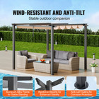 10 x10  Outdoor Retractable Pergola With Sun Shade Patio Canopy Aluminum Beige