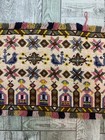 Vintage Beautiful Swedish Folk Art Wool Embroidered Tapestry Textile 25x51 Cm