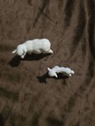 Vintage Hagen Renaker Miniature Figurine Porcelain Mama Sheep And Lamb Gray Feet