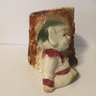 Elf Planter Vintage 1950s 1960s Pottery Pixie Elf Gnome With Log Indoor Garden