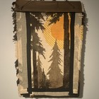 Handmade Latch Hook Rug Forest Sunset Scene Forest Landscape Wall Hanging Decor
