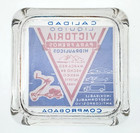 Vintage Clear Glass Marketing Ashtray   Victoria Hidraulicos   Jalisco Mexico