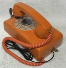 Vintage 1960s Western Electric A b 554 10-65 Orange Rotary Wall Mount Telephone