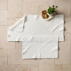 24 x60  Waffle Cotton Bath Rug With Fringes White - Casaluna