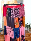 Patchwork Boho Skirt Pink Red Blue Multi Free Size   M Midi long Boutique India