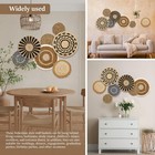 7 Pack Boho Wall Basket Decor Set Hanging Woven Seagrass Rattan Wicker Boho Wall