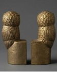 Vintage Mcm Brass Owl Bookends