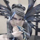 Stealstreet Dark Fairy With Blue Water Dragon Figurine Statue 11  H 15  L 91452