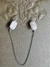 Vintage 1930s Webster Sterling Silver Initialed    h    Bib Scarf Sweater Clip Chain