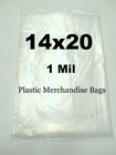 100 Large Merchandise Bags 14  x 20   Clear 1 Mil Product   Apparel Bags 14x20