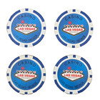  las Vegas  Casino Poker Chips Set Of 8 Blue White Nevada Souvenir Lot 1 5in