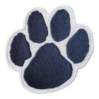 Blue White Paw Print Vintage Embroidered Iron On Patch 3  X 3 