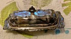 Vintage Silver Plated Butter Dish With Lid   Glass Insert 