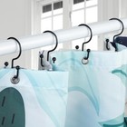 12 Pack Of Double Glide Shower Curtain Hooks Rust Proof Metal Rings Bathroom Rod