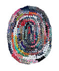 Amish Knot Rug Cotton Fabric In Multi Colored Crochet Pattern