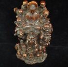 Old Chinese Hand Carving Buddha And 18 Arhats  luohan  Boxwood Figurine Statue