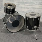 Used Vintage Rogers 3pc Drum Set Black Wrap - Good