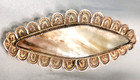 Filigree Vermeil Sterling Silver   Mop Brooch Palestine Eretz Israel 1940 s