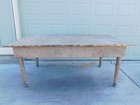 Antique Country Rancher Primitive 6ft Rustic Pine Farm Dining Table Turned Legs