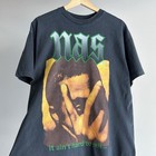Vintage Reprint Nas The World Is Yours Rap Tee Shirt Bay Club Tag Rare Faded L