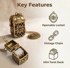 Tiny Tarot Deck Necklace 22 Major Arcana Cards Cage Pendant Witchy Jewelry Gift