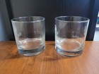 Set Of 2 Vintage Bacardi Rum Lowball Rocks Glasses Etched Bat Logo Barware