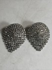 Musi Shoe Clips Vintage Rhinestone Teardrop Dangle Silver Tone Signed