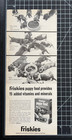 Friskies Puppy Food Adorable Puppies Dogs Eating Carnation Vintage Print Ad 1966