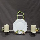 Metal Plate Rack Candle Holders Wall Display Tole Rustic Farmhouse Kitchen Decor