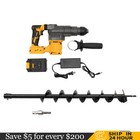 21v Cordless Earth Auger Rotary Hammer Drill Post Hole Digger W  80cm Drill Bit
