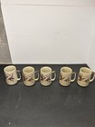 Set Of 5 Vintage Otigiri Mallard Ducks Taking Flight Coffee Mug Stoneware Fall