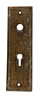 Antique Victorian Metal Door Knob Back Plate Vintage Skeleton Key Hole Gold Tone