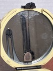 Vintage Keuffel   Esser Co  Metal Folding Compass Mirror Leather Case Usa Made