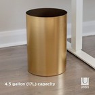 Umbra Metalla 4 75 Gallon 18l  Trash Can Matte Brass Look
