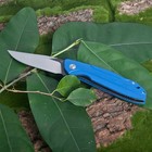 Pocket Knife  D2 Steel Blade  Blue G10 Handle  Edc Knife For Hunting Camping