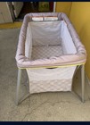 Delta Children Portable Bassinet Gray White Yellow Rectangle Mesh Sides