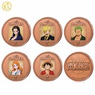 5pcs One Piece Wanted Poster Luffy Zoro Sanji Nami Robin Anime Copper Coin Gift