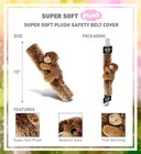 Dollibu Monkey Plush Car Seatbelt Cover - Soft Plush Cushion For Seat Belt