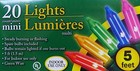 New Holiday 5 Ft Christmas Mini Christmas Lights 20 Lights Green Wire   Multi