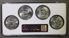 1971 - 1974  1 Uncirculated Eisenhower Silver Dollar 4 Coin Set Ngc Ms 65